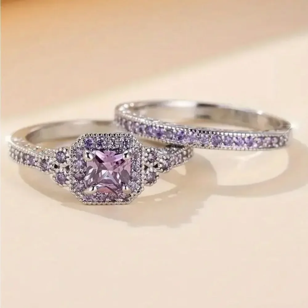 Ladies Simulated Diamond Elegant bridal set sz 6